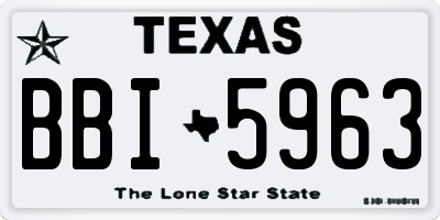 TX license plate BBI5963