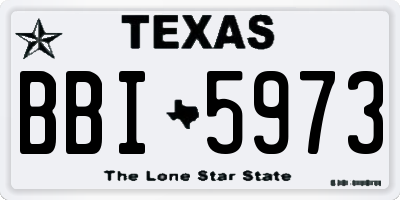 TX license plate BBI5973