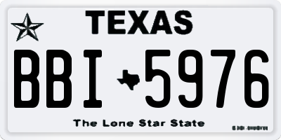 TX license plate BBI5976