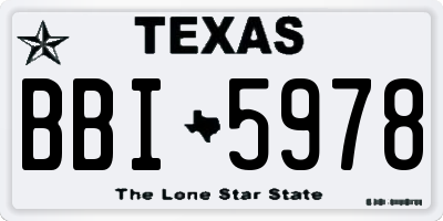 TX license plate BBI5978