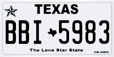 TX license plate BBI5983