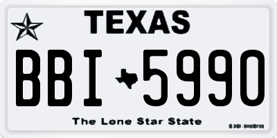 TX license plate BBI5990