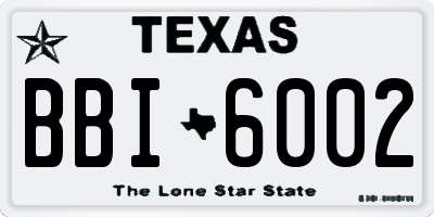 TX license plate BBI6002