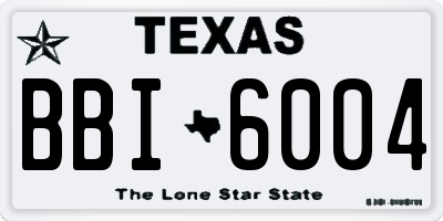TX license plate BBI6004