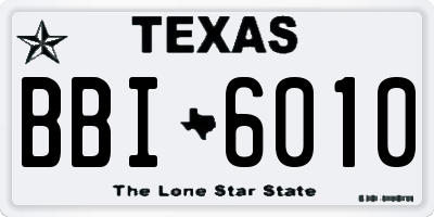 TX license plate BBI6010