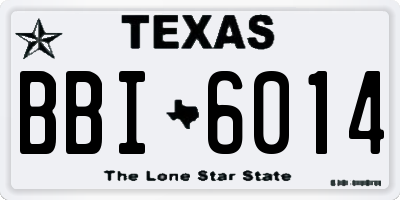 TX license plate BBI6014