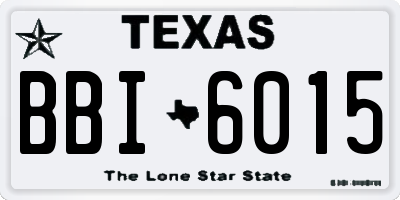 TX license plate BBI6015