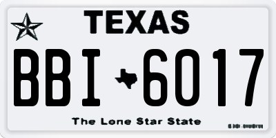 TX license plate BBI6017