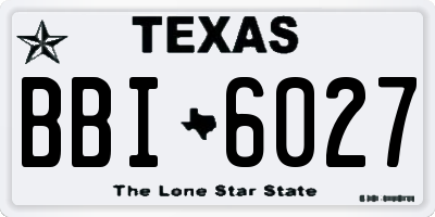 TX license plate BBI6027