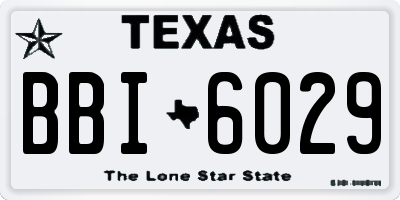 TX license plate BBI6029