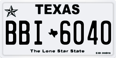 TX license plate BBI6040