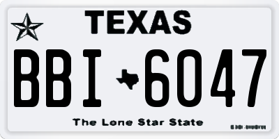 TX license plate BBI6047