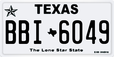 TX license plate BBI6049