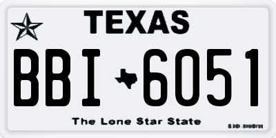 TX license plate BBI6051