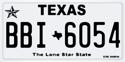 TX license plate BBI6054