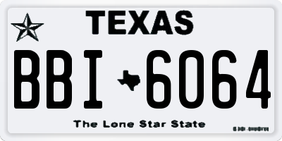 TX license plate BBI6064