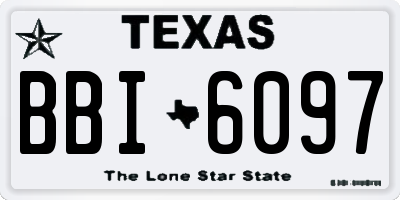 TX license plate BBI6097