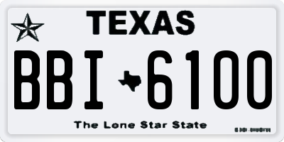 TX license plate BBI6100