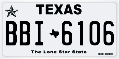 TX license plate BBI6106