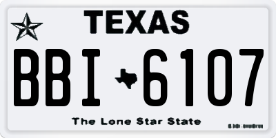 TX license plate BBI6107