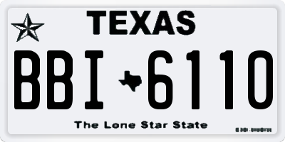 TX license plate BBI6110