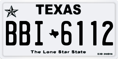 TX license plate BBI6112
