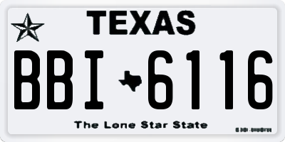 TX license plate BBI6116