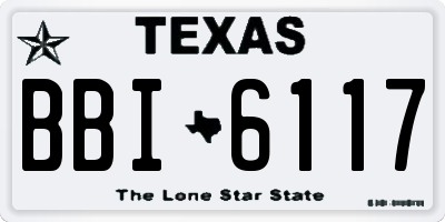 TX license plate BBI6117