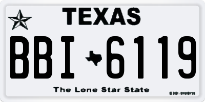TX license plate BBI6119