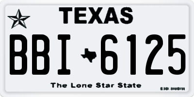 TX license plate BBI6125