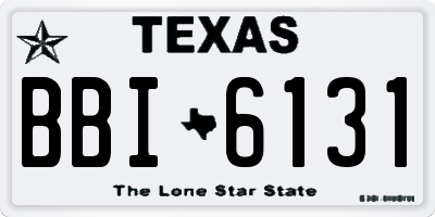 TX license plate BBI6131