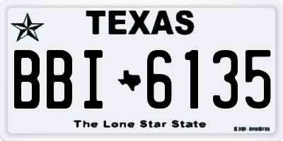 TX license plate BBI6135
