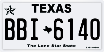 TX license plate BBI6140