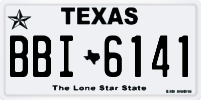 TX license plate BBI6141