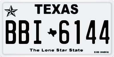 TX license plate BBI6144