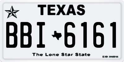 TX license plate BBI6161