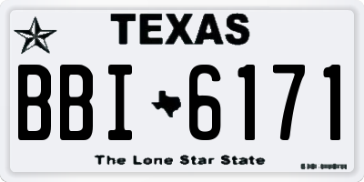 TX license plate BBI6171