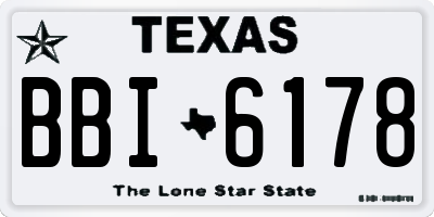 TX license plate BBI6178
