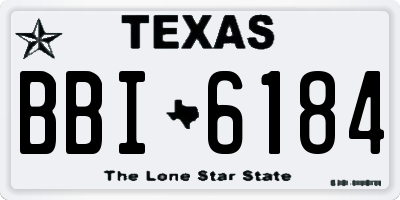 TX license plate BBI6184