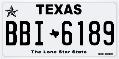 TX license plate BBI6189