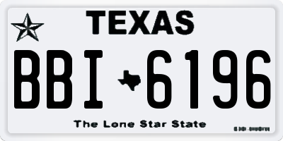 TX license plate BBI6196