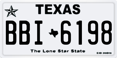 TX license plate BBI6198