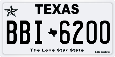 TX license plate BBI6200
