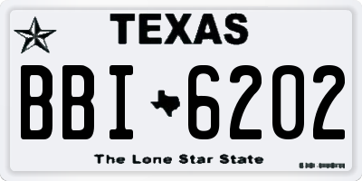 TX license plate BBI6202