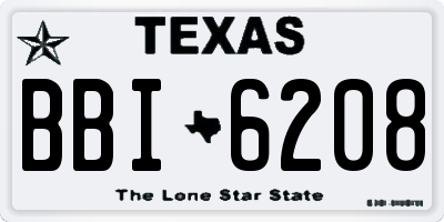 TX license plate BBI6208