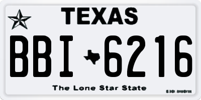TX license plate BBI6216
