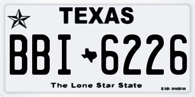 TX license plate BBI6226