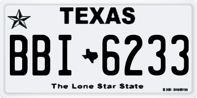 TX license plate BBI6233