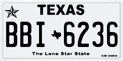 TX license plate BBI6236