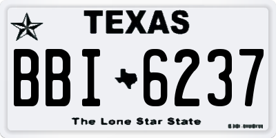 TX license plate BBI6237
